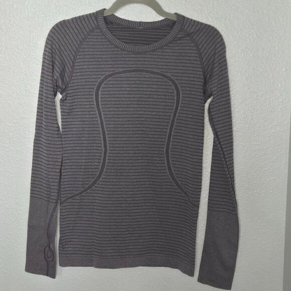 Lululemon Swiftly Tech Long Sleeve Crew - 6 Heathered Navy - Picture 1 of 6